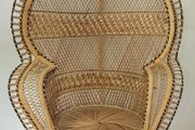 70s bamboo &amp; wicker peacock chair