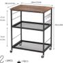 3 Tier Industrial Kitchen Cart with Storage, Vintage Microwave Oven Stand on Wheels, Rolling Bakers Rack with Metal Frame and 10 Hooks, Coffee Cart for Living Room Restaurant (FREE POSTAGE) Image 2