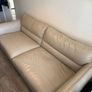 3 Seater Leather Sofa  220cm Neutral Beige Image 2