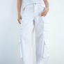 SALE Fab Zara Mid Rise White Multi Pocket Wide Leg Cargo Trousers  Size 42 UK 14 Image 3