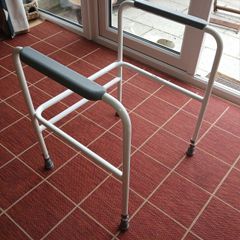 Support frame for toilet.