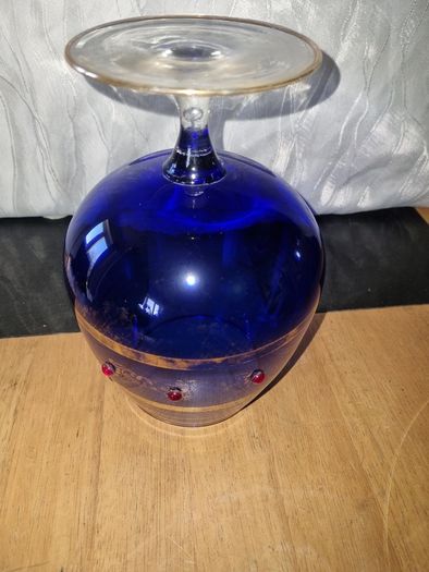 Large vintage Bohemia glass goblet