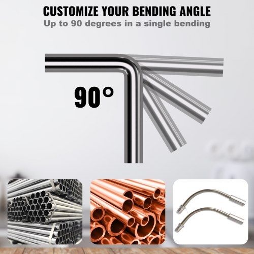 Pipe Tube Bender, 6.4mm-22.2mm Ratcheting Tubing Benders, 90 Forward/Reverse Pipes Bending Tools with 7 Dies for HVAC Air Conditioning