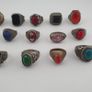 Antique Rings Lot 15 Mixed Brass, Stone & Glass Rings Image 8