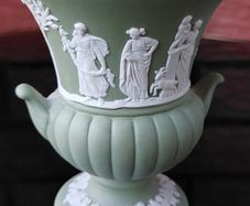 Wedgwood Jasperware Sage Green "Maidens" Urn Vase