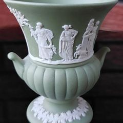 Wedgwood Jasperware Sage Green "Maidens" Urn Vase