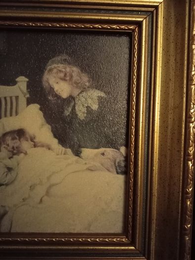 Oleograph of Wake Up It's A Christmas Morning by Arthur Elsley