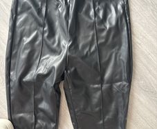 leather look trousers