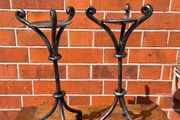 Wrought iron candle holders x2