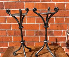 Wrought iron candle holders x2