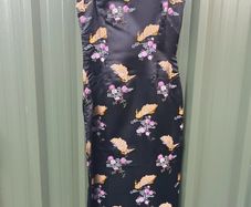 Vintage elegant cheongsam, sz small, hand taylored, brocade silk, D18 post 6e