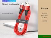 Baseus 3A Type-C USB-C cable Nylon Braided charging cable For Samsung Huawei
