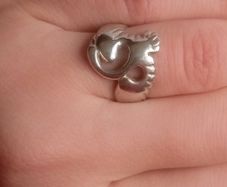Vintage Children of Lir swan sterling silver ring size L