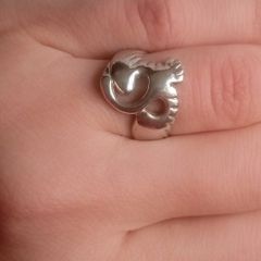 Vintage Children of Lir swan sterling silver ring size L