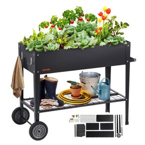 Raised Garden Bed, Galvanized Metal Planter Box