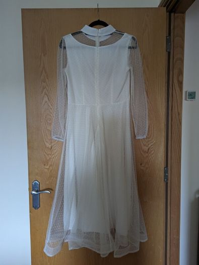 White elegant midi dress