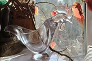 French 1970s Vannes crystal hen bowl
