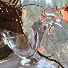 French 1970s Vannes crystal hen bowl