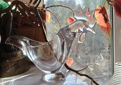French 1970s Vannes crystal hen bowl