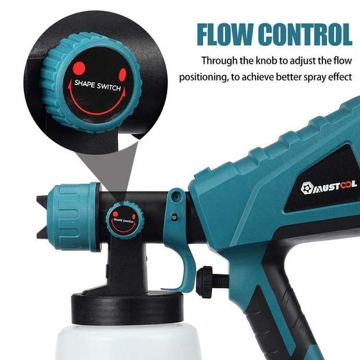 88VF 1500W 1000ML Cordless Electric Spray Gun with 3Nozzle Flow Control Airbrush High Power Paint Sprayer For Makita 18V Battery