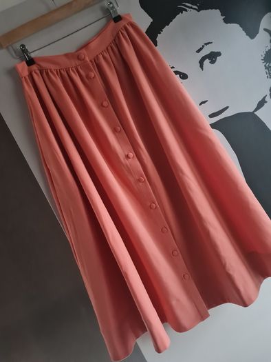 CHINTI & PARKER Gathered dust pink skirt with pockets