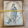 wall art vintage framed needlepoint tapestry Pryer Virgin Mary Holly Madonna Image 2