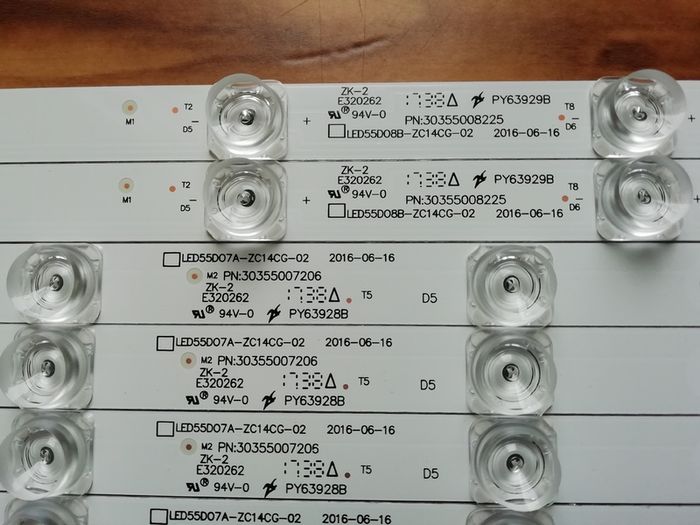 New 14 Pcs/set Led Backlight Strip For Polaroid Mhdv5533-u4 Jvc Lt-55c550 Led55d08b-zc14cg-02 Led55d07a-zc14cg-02 30355008225