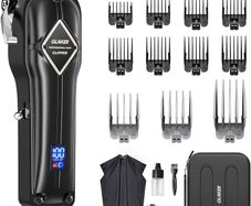 Hair Clippers for Men - Cordless Professional Barber Clipper Hair Cutting Kit with 15 Guide Combs for Haircut, Trimming & Grooming