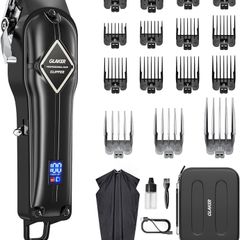 Hair Clippers for Men - Cordless Professional Barber Clipper Hair Cutting Kit with 15 Guide Combs for Haircut, Trimming & Grooming