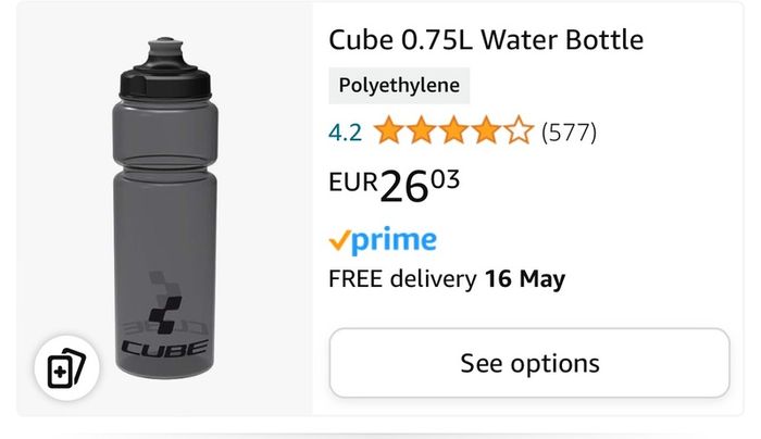 Cube 0.75L Water Bottle