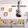 Guitar Wall Hooks Display Mount Hangers for all Electric & Acoustic Guitars, Bass, Banjo etc. | Pack of 2 Brackets with Screws & Guitar Pick | Adjustable Soft Padded Sponge Holder Supports Image 4