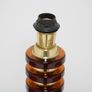 Vintage Swedish Amber Glass & Brass Table Lamp by MAE Lighting, 1960s. Image 8