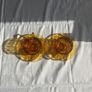 Vintage Indiana Glass Tiara Sandwich Amber Cup & Saucer Set (2 Pairs) Image 3