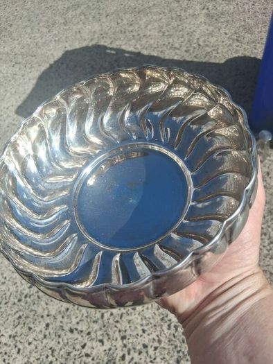 Sterling Silver Wave Bowl (7 Inches 241 grams)