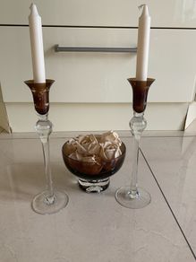 M&S Candlesticks and Bowl