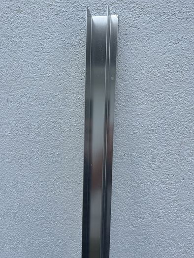 Polished chrome wall channel for shower glass frame