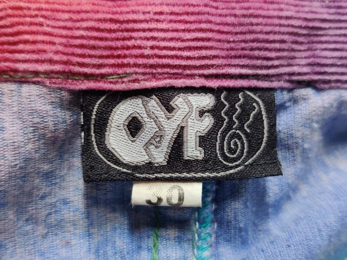 VINTAGE 1990s rainbow tie dye corduroy cotton flares S M Made in India Pride lgbtq festival