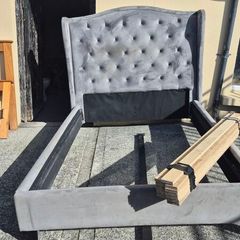 double velvet bed frame