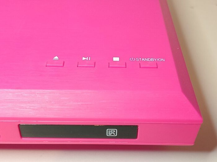 Pink DVD player Bush with universal IR blaster remote