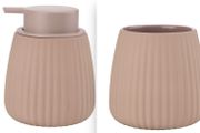Soap dispenser + toothbrush holder bathroom SET NIKKALA rose