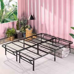Folding Guest Bed Frame King 150 x 200 cm Space Saving with Underbed Storage