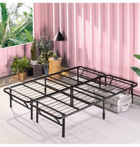 Folding Guest Bed Frame King 150 x 200 cm Space Saving with Underbed Storage