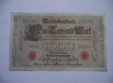 Germany. Reichsbanknote. 1000 Mark (21.04.1910)