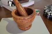 Pestle and mortar wooden