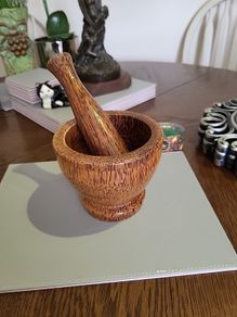 Pestle and mortar wooden