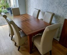 Solid Wood (Oak) extendable dining table & chairs