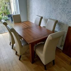 Solid Wood (Oak) extendable dining table & chairs