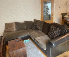 Leather corner suite