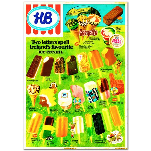 HB Ice Cream & Irish Snack Posters - A4 / A3 Prints