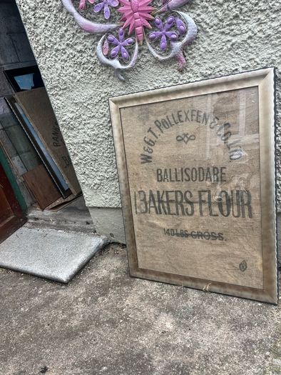 Black and white picture of the mill Rare jute bag framed .W&T.T .Pollexfen &Co LTD . Ballisdare co Sligo
